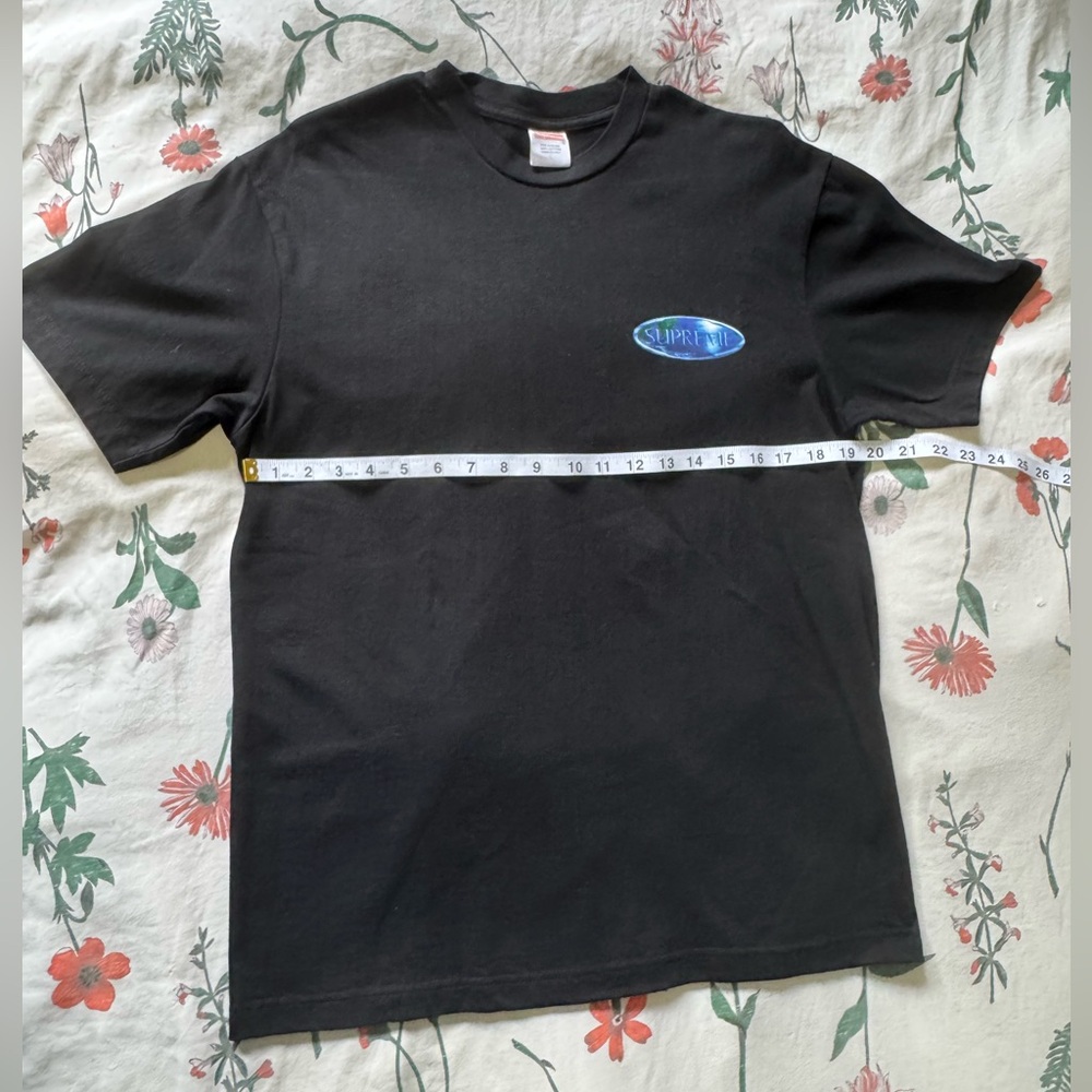 Supreme Black Tee with Ocean Blue Logo - Picture 11 of 13